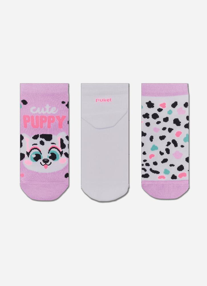 Kit com 3 meias cano curto menina dalmata