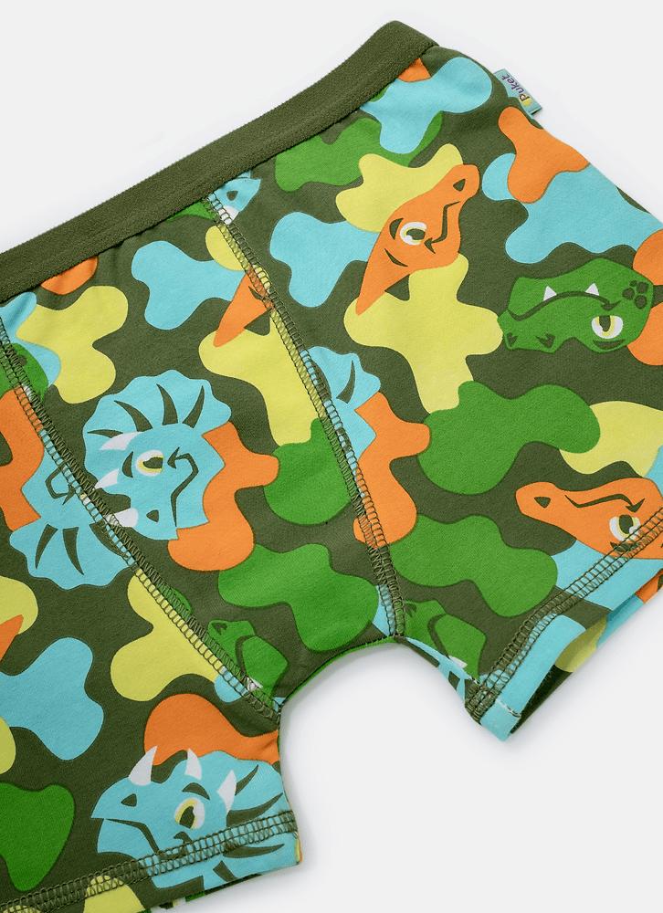 Cueca boxer menino teen algodão dino trio