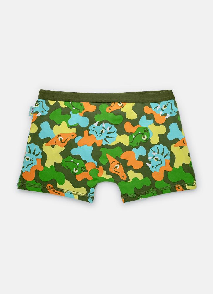 Cueca boxer menino teen algodão dino trio