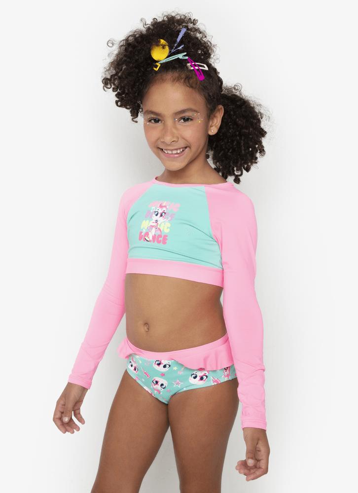 Conjunto cropped menina unicornio popstar
