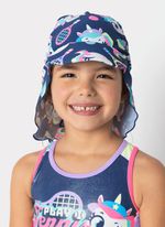 Chapéu com proteção solar menina unicórnio tênis