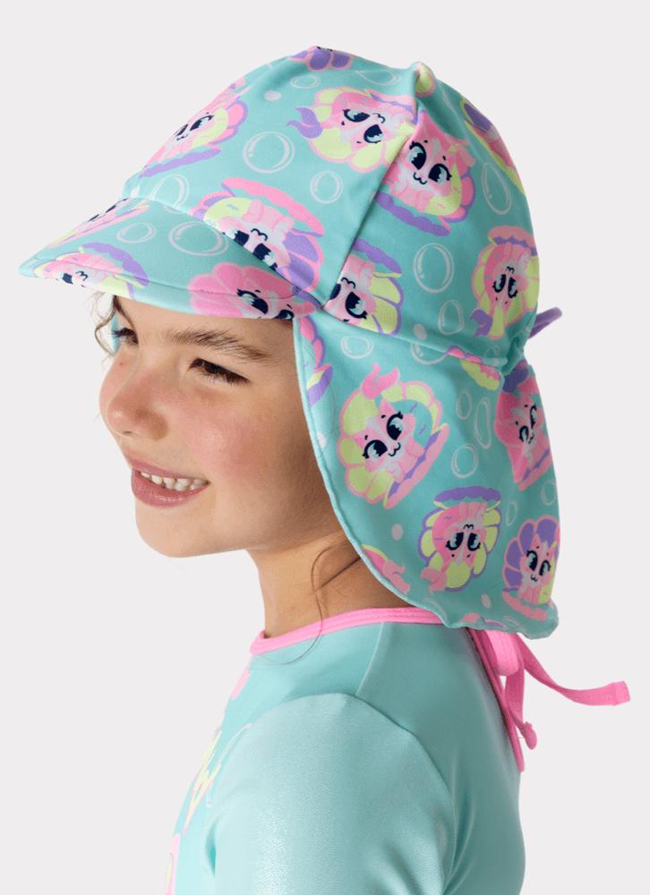 Chapéu com proteção solar menina gata sereia
