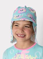 Chapéu com proteção solar menina gata sereia
