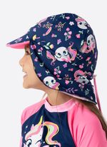Chapéu com proteção solar menina unicórnio encantado