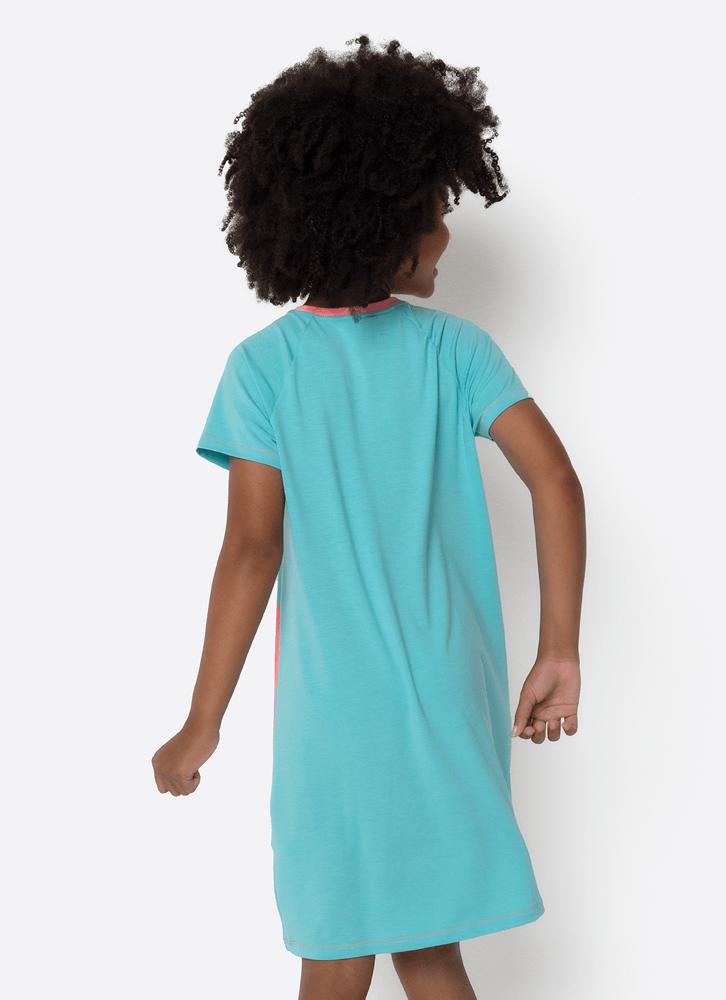 Camisola manga curta viscolycra menina teen unicórnio tênis