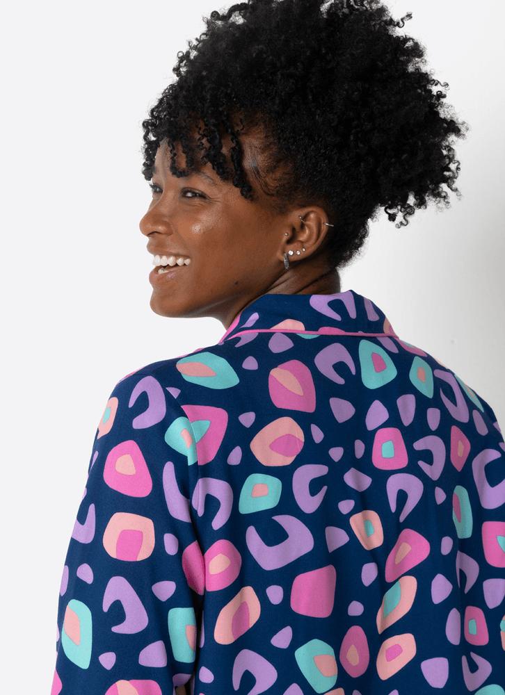 Camisola manga longa viscose feminina onça