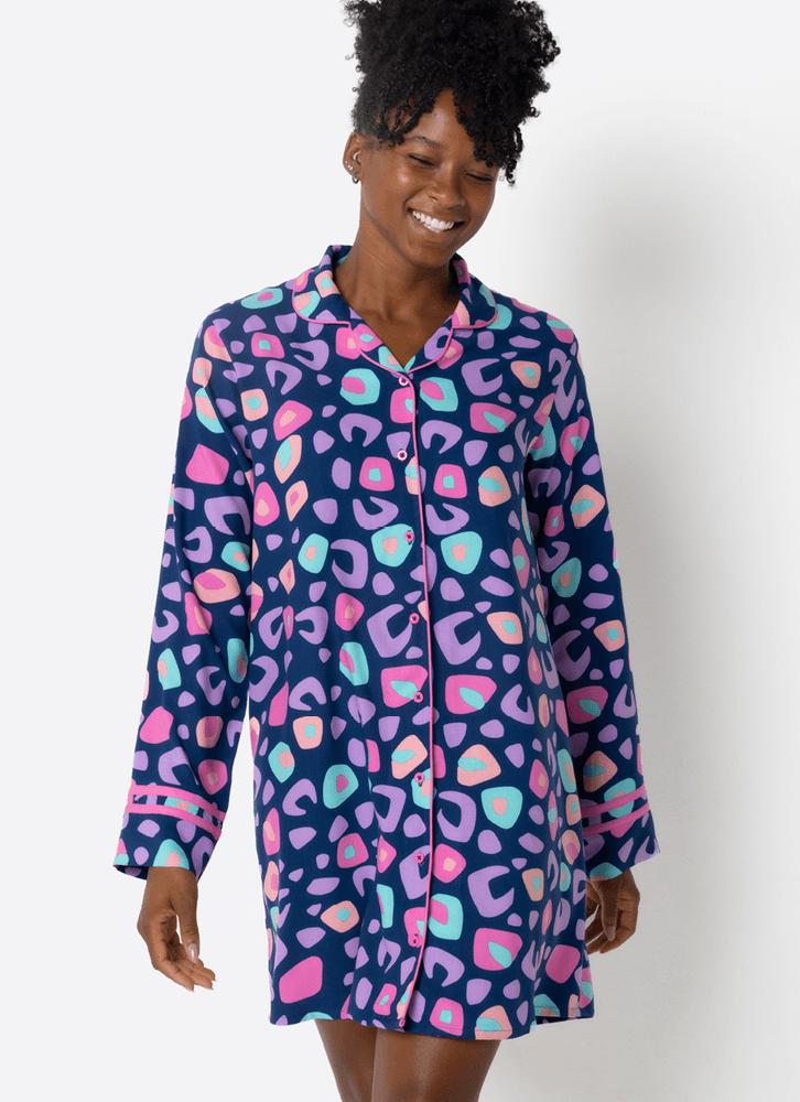 Camisola manga longa viscose feminina onça