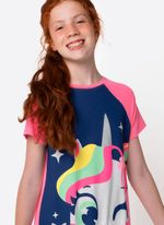 Camisola manga curta menina teen unicórnio encantado