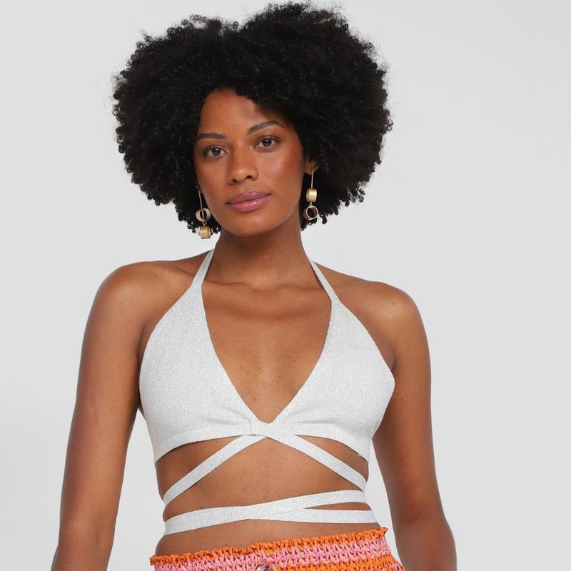 Top farm tricot amarração feminino