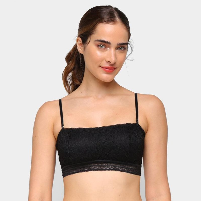 Sutiã colcci top faixa renda feminina