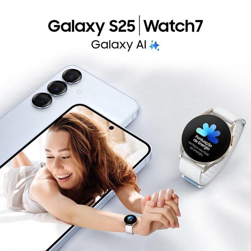 Smartphone samsung galaxy s25 5g prata 256gb, tela de 62", 12gb ram, ai inteligência artificial, ip68, processador snapdragon 8 elite e câmera tripla