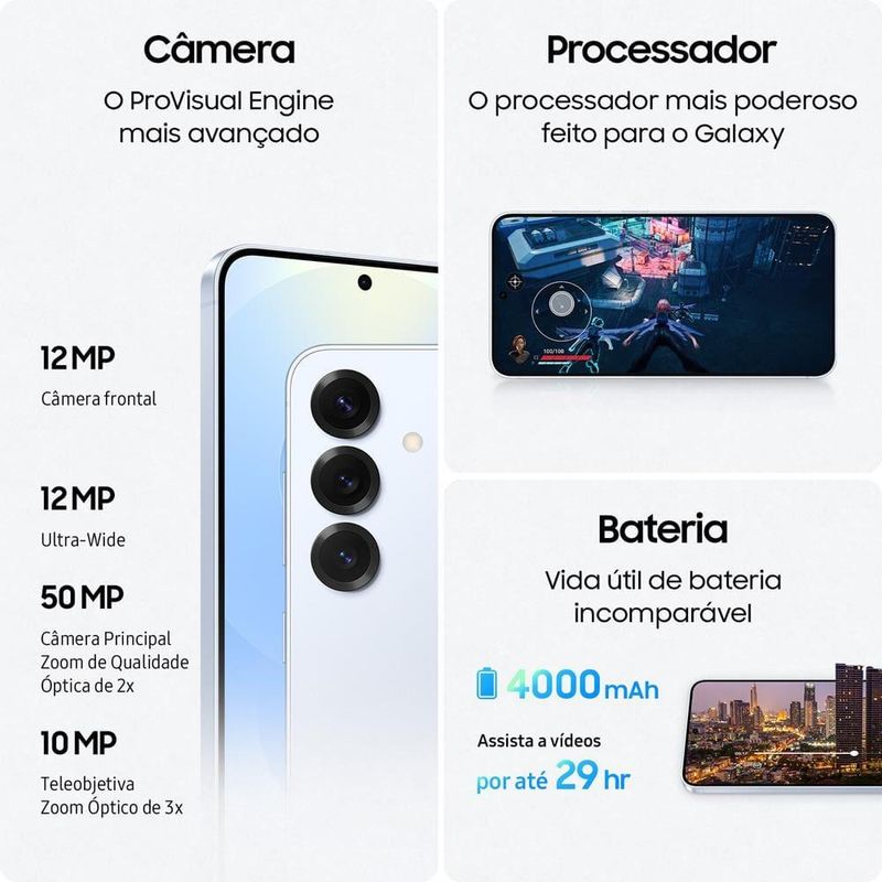 Smartphone samsung galaxy s25 5g prata 256gb, tela de 62", 12gb ram, ai inteligência artificial, ip68, processador snapdragon 8 elite e câmera tripla
