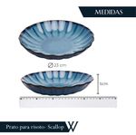 Prato para risoto scallop 23cm cerâmica azul – wolff