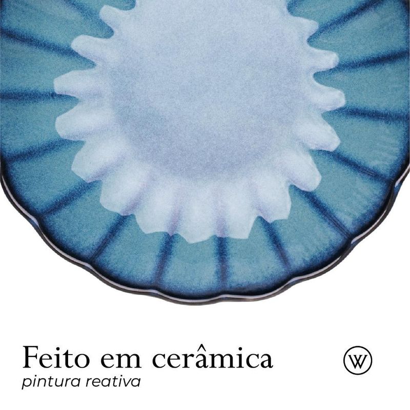 Prato para risoto scallop 23cm cerâmica azul – wolff