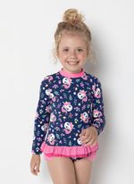 Camiseta com proteção solar menina unicórnio encantado