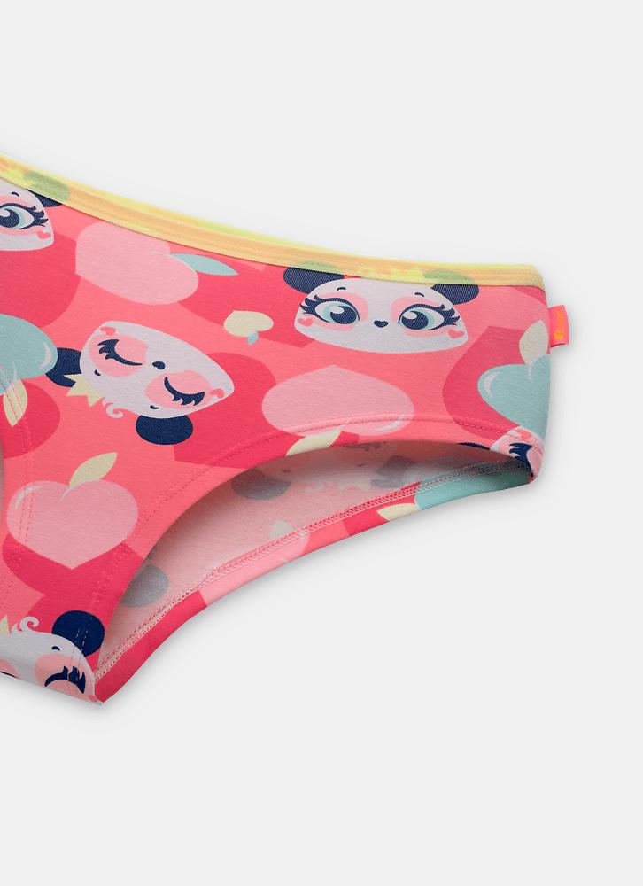 Calcinha caleçon algodão menina teen panda romântico