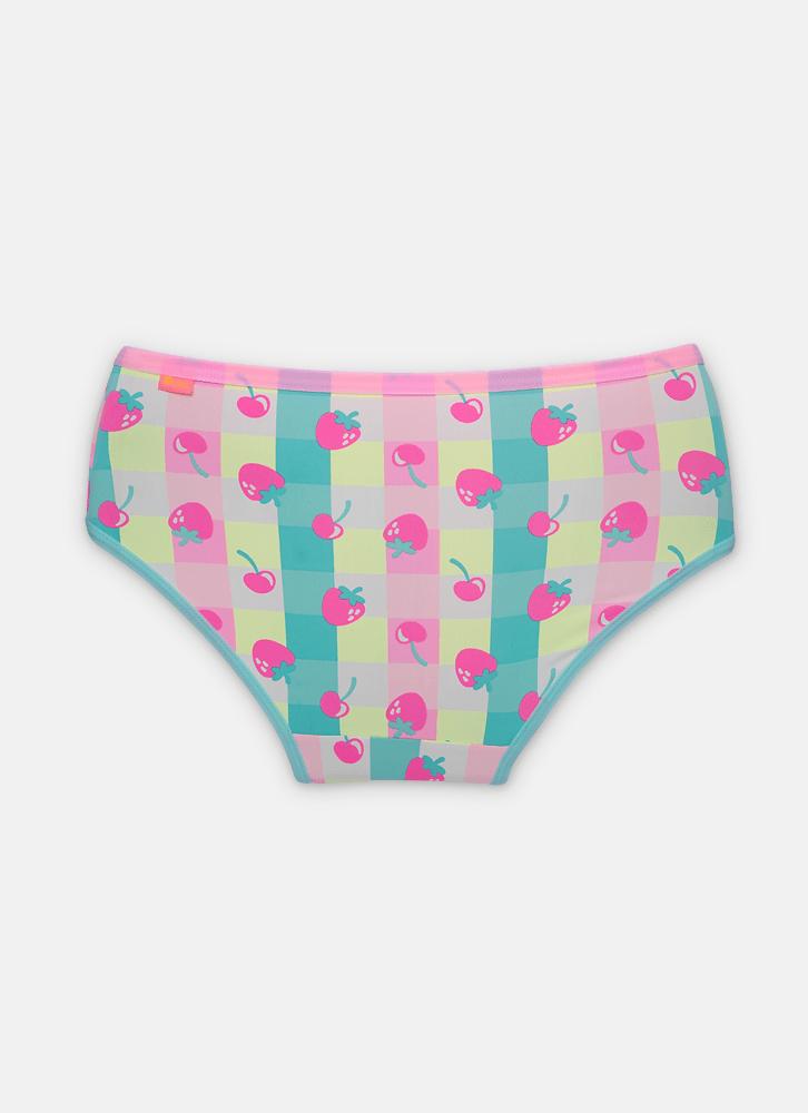 Calcinha boneca microfibra menina teen morangos