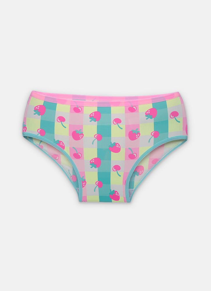 Calcinha boneca microfibra menina teen morangos