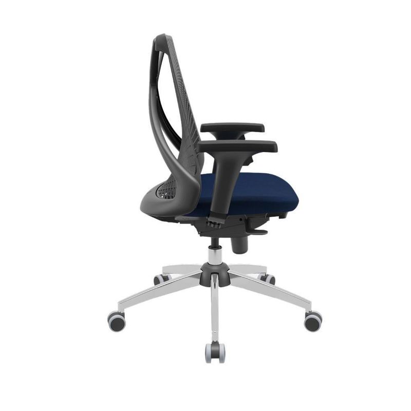 Cadeira Escritório Ergonômica Bix X+ Presidencial Encosto Mesh Assento Tecido Base Giratória Azul