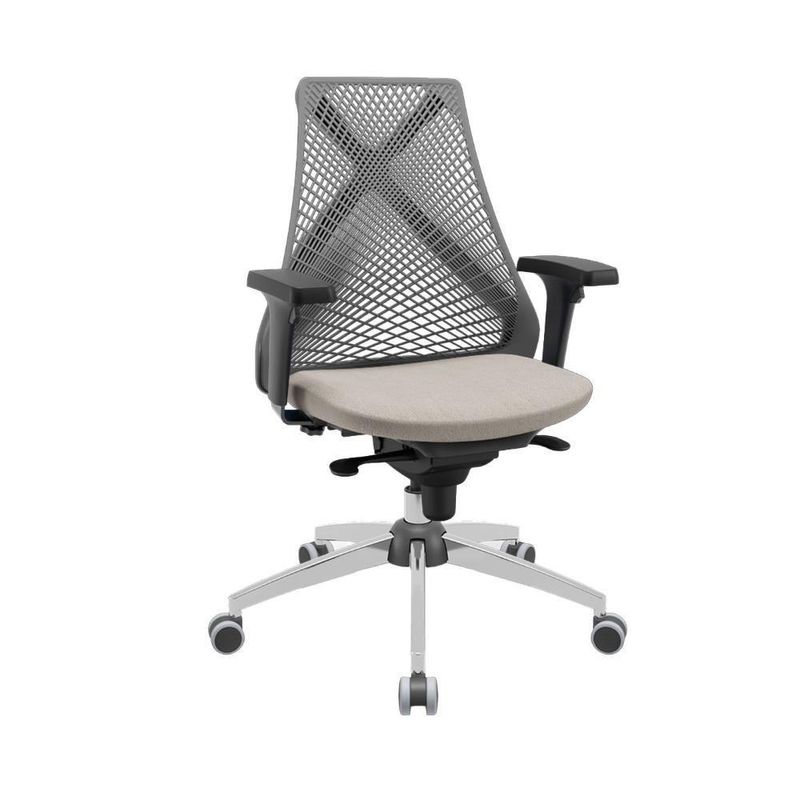Cadeira de Escritorio Ergonomica Bix X+ Sincron Presidencial Assento em Tecido Base Giratoria