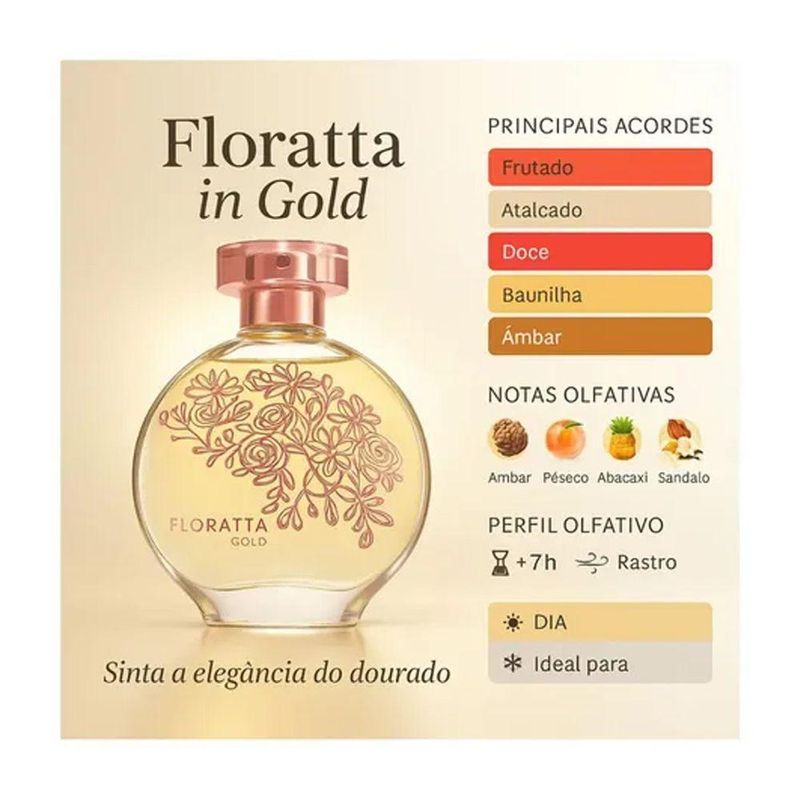 Desodorante Colônia Floratta Gold Floral e Amadeirada 75ML o Boticário
