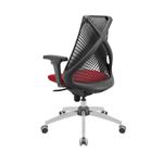 Cadeira de Escritório Bix X+ Presidencial Tecido Base Giratória Regulável Preto com Vermelho