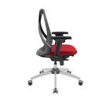 Cadeira de Escritório Bix X+ Presidencial Tecido Base Giratória Regulável Preto com Vermelho