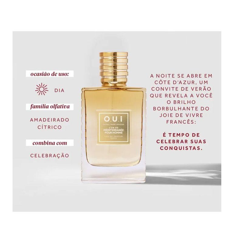 L’or De Méditerranée Eau De Parfum Pour Homme 75ml