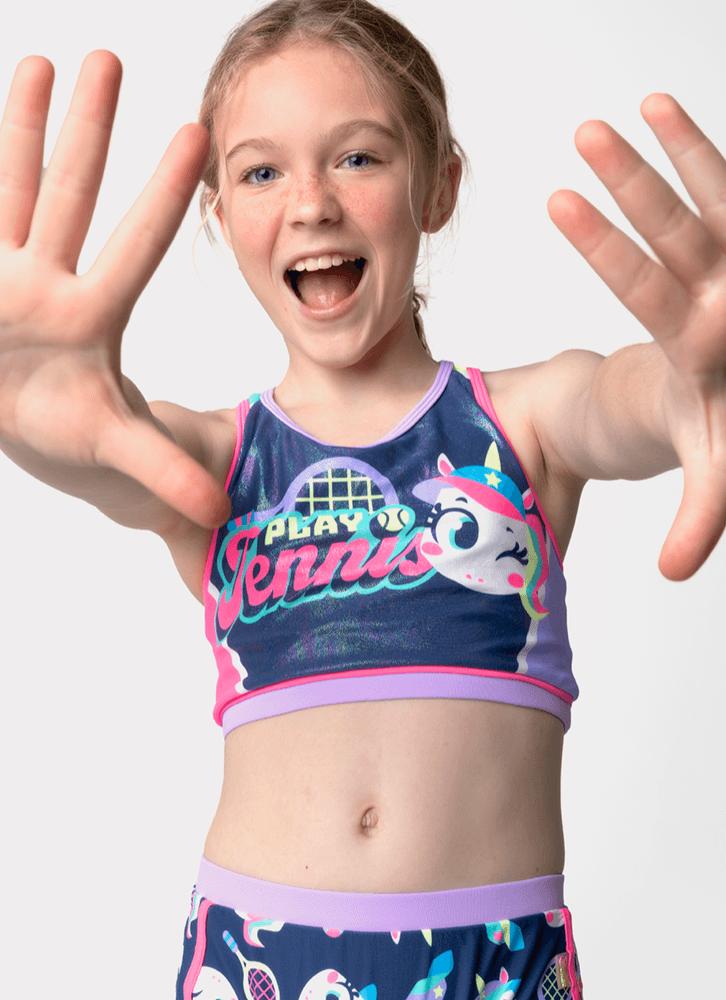 Biquíni menina teen unicórnio tênis