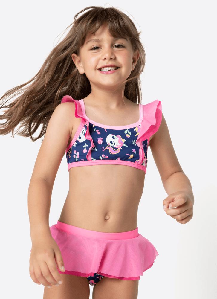 Biquíni menina unicórnio encantado
