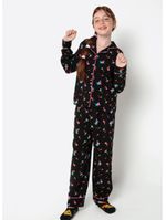 Pijama manga longa viscose menina teen space food