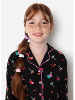 Pijama manga longa viscose menina teen space food