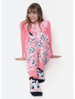 Pijama manga longa viscolycra menina teen vaca romântica