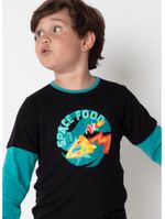 Pijama manga longa viscolycra menino space food