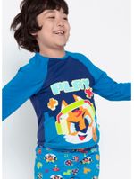 Pijama manga longa viscolycra menino raposa gamer