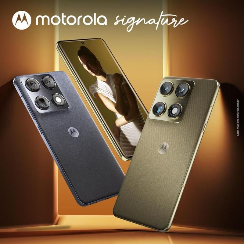 Smartphone motorola signature 68” 512gb 5g 165hz câmera tripla 50mp