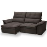 Sofá 3 Lugares Giotto F04 Retrátil Reclinável 230CM Marrom Escuro Veludo Lyam Decor