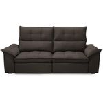 Sofá 3 Lugares Giotto F04 Retrátil Reclinável 230CM Marrom Escuro Veludo Lyam Decor