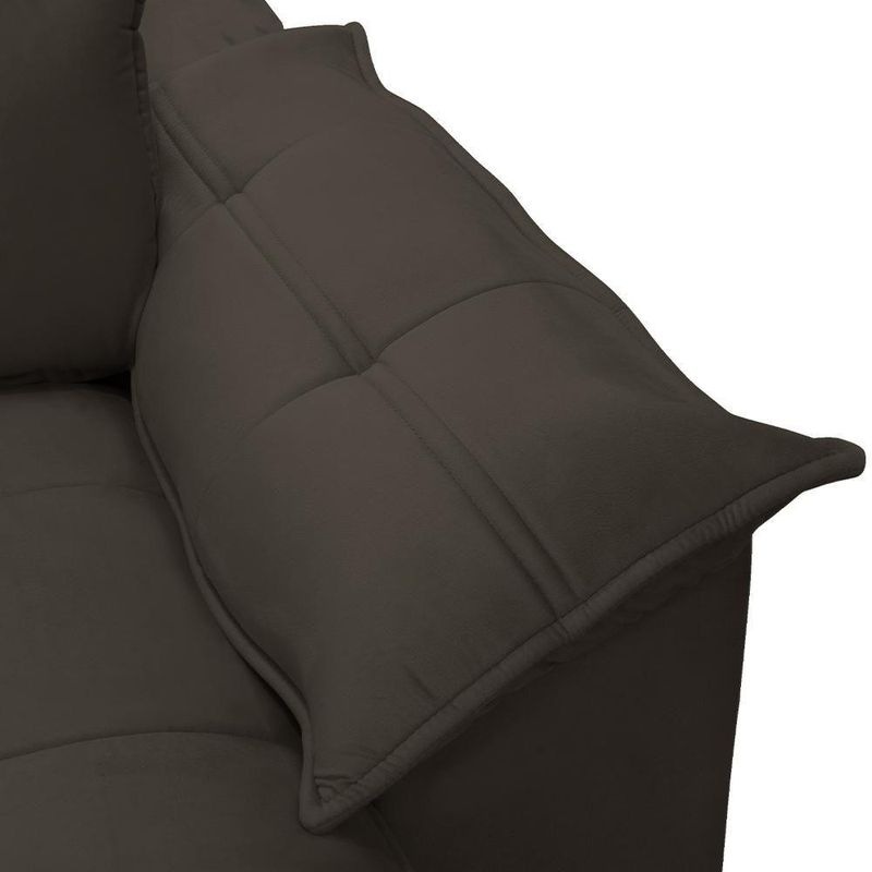 Sofá 3 Lugares Giotto F04 Retrátil Reclinável 230CM Marrom Escuro Veludo Lyam Decor