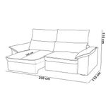 Sofá 3 Lugares Giotto F04 Retrátil Reclinável 230CM Marrom Escuro Veludo Lyam Decor