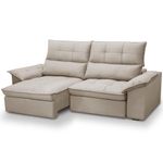Sofá 3 Lugares Giotto F04 Retrátil Reclinável 210CM Veludo Bege Lyam Decor