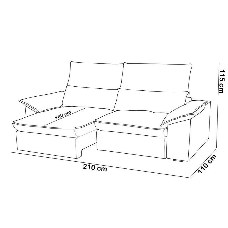 Sofá 3 Lugares Giotto F04 Retrátil Reclinável 210CM Veludo Bege Lyam Decor