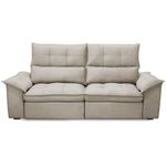 Sofá 3 Lugares Giotto F04 Retrátil Reclinável 210CM Veludo Bege Lyam Decor