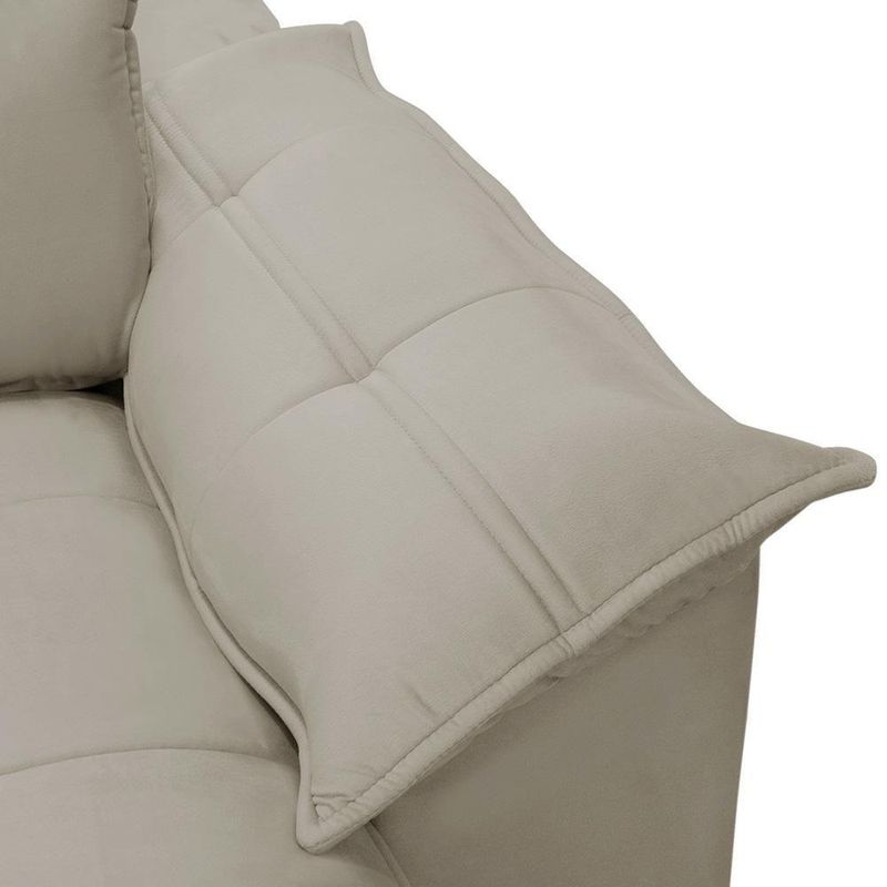 Sofá 3 Lugares Giotto F04 Retrátil Reclinável 210CM Veludo Bege Lyam Decor