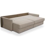 Sofá Cama Bérgamo F04 3 Lugares Retrátil 240CM Bege Linho Couríssimo Café Lyam Decor