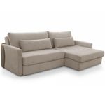 Sofá Cama Bérgamo F04 3 Lugares Retrátil 240CM Bege Linho Couríssimo Café Lyam Decor