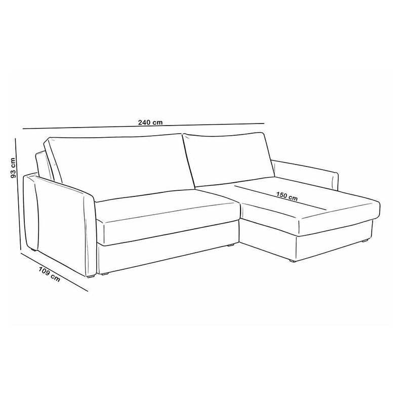 Sofá Cama Bérgamo F04 3 Lugares Retrátil 240CM Bege Linho Couríssimo Café Lyam Decor