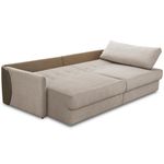 Sofá Cama Bérgamo F04 3 Lugares Retrátil 240CM Bege Linho Couríssimo Café Lyam Decor
