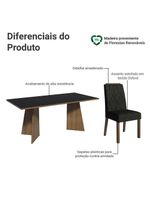 Conjunto Sala De Jantar Tampo De Madeira 6 Cadeiras Rustic/preto/oxford York Madesa
