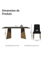 Conjunto Sala De Jantar Tampo De Madeira 6 Cadeiras Rustic/preto/oxford York Madesa